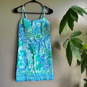 Lilly Pulitzer Blue and Green Floral Dress